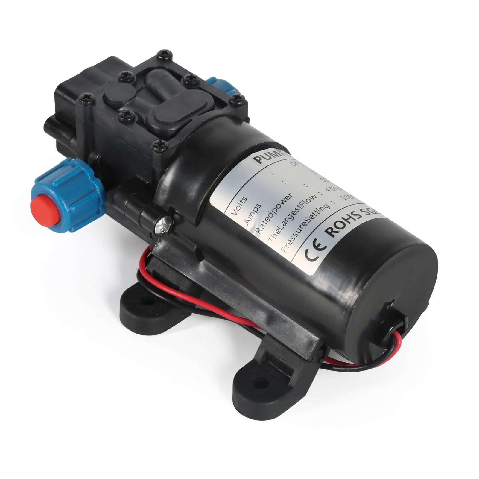 DEWIN Pompe à eau pompe à diaphragme 18 V 60 W micro pompe avec interrupteur automatique 4 L/min pulvérisateur haute pression pour lavage de voiture