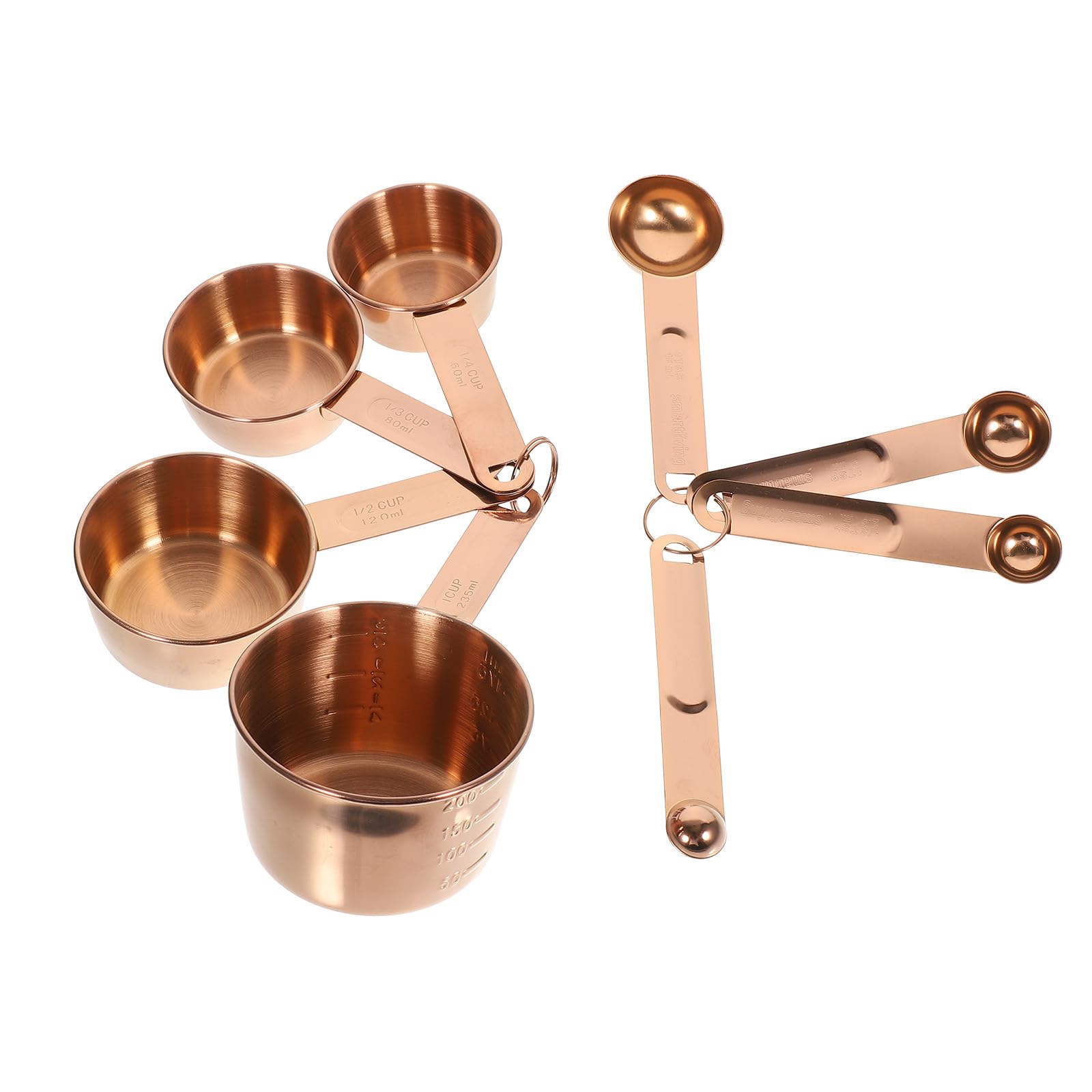 Conjunto de tazas y cucharas medidoras de acero inoxidable de alta resistencia