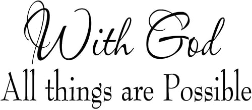 Miniatura 1 de Calcomanías de pared con Dios, todas las cosas son posibles, citas religiosas, escritura familiar, decoración del hogar, arte de pared de vinilo