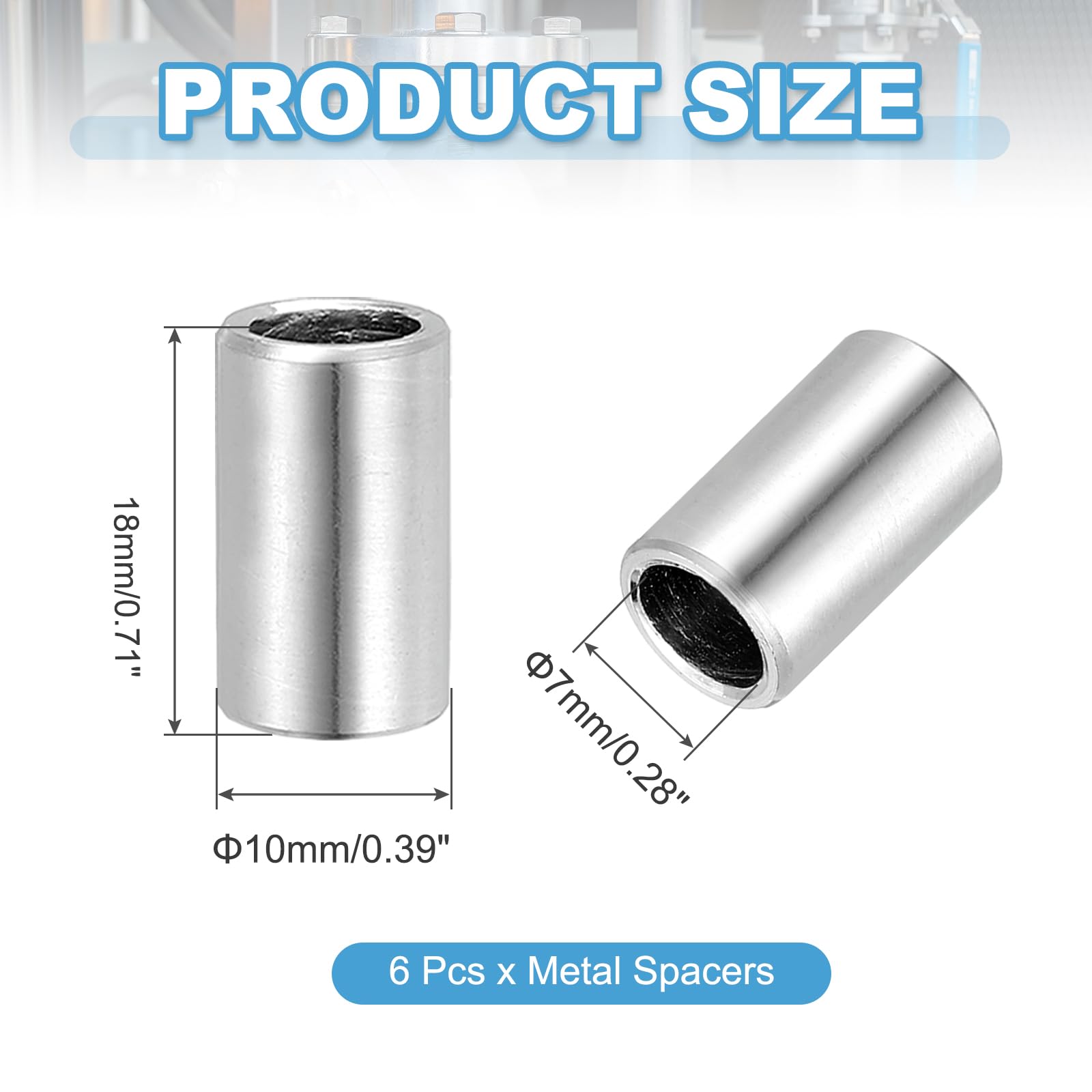 PATIKIL 6 Pcs Stainless Steel Spacers - Image 2