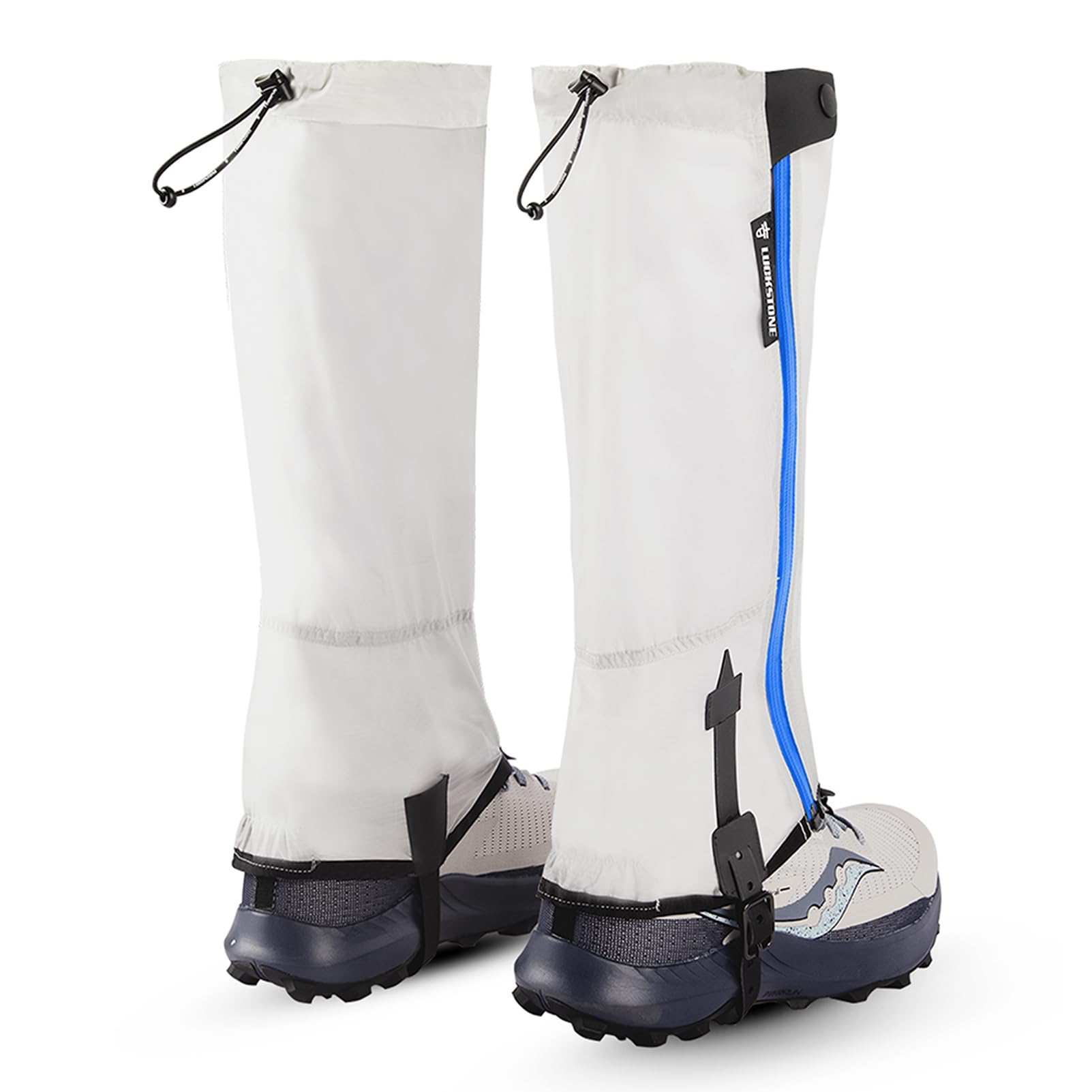 Sanmum Waterproof Long Gaiters, Ultra-light silicone coated Snow Gaiters, Long Hiking Snow Cover with Stretchy Bands for Hiking Camping (S)