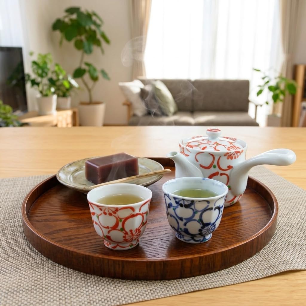 Amazon | 急須 有田焼 波佐見焼 大輪花急須（赤・小） 軽量 桜 花柄