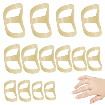 Oval Ring Finger Splint Set 14PCS - Waterproof Thumb & Finger Support - Arthritis Trigger Finger Stabilizer Brace - Lightweight Ring Splints in 7 Sizes for Pain Relief & Joint Protection