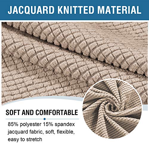 image for H.VERSAILTEX Ottoman Cover Stretch Ottoman Slipcover Round Ottoman Sto