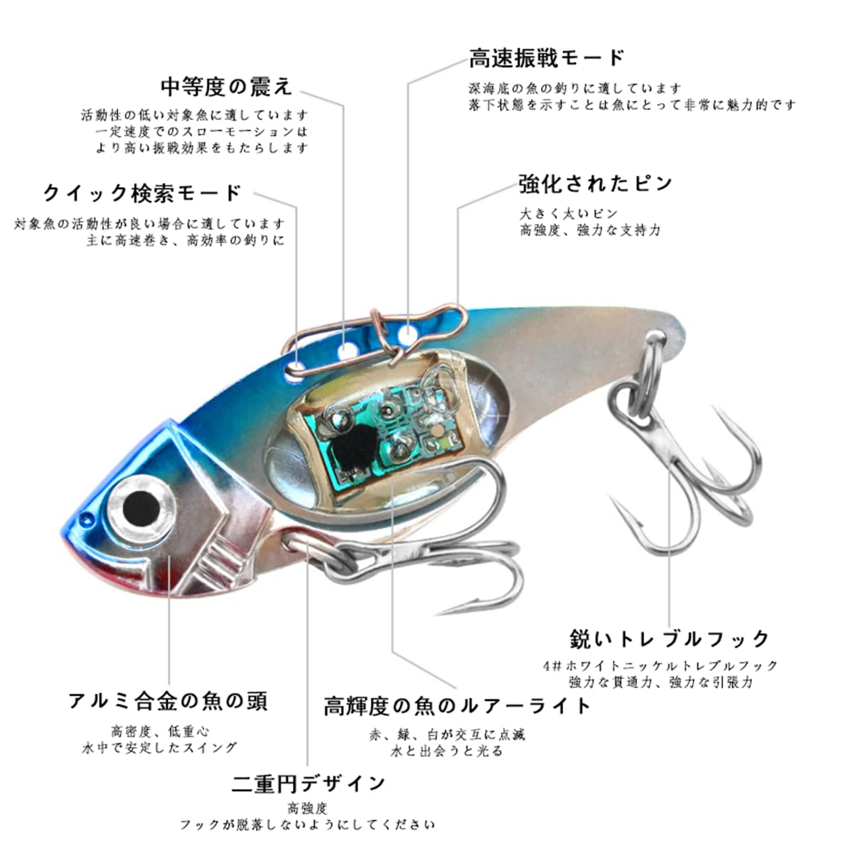 Amazon.co.jp: Lanito メタルバイブレーションルアー メタル