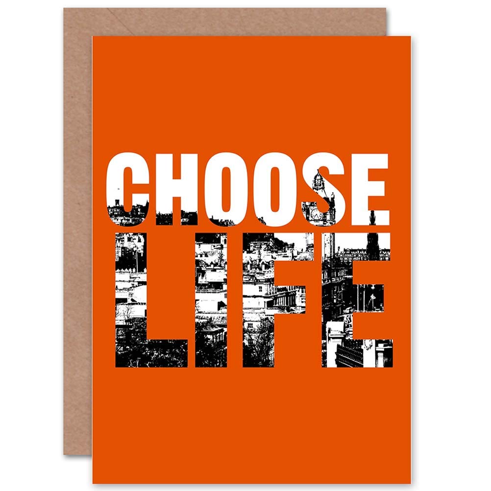 Wee Blue Coo Quote Choose Life Scotland Trainspotting Edinburgh Greetings Card Cp3233