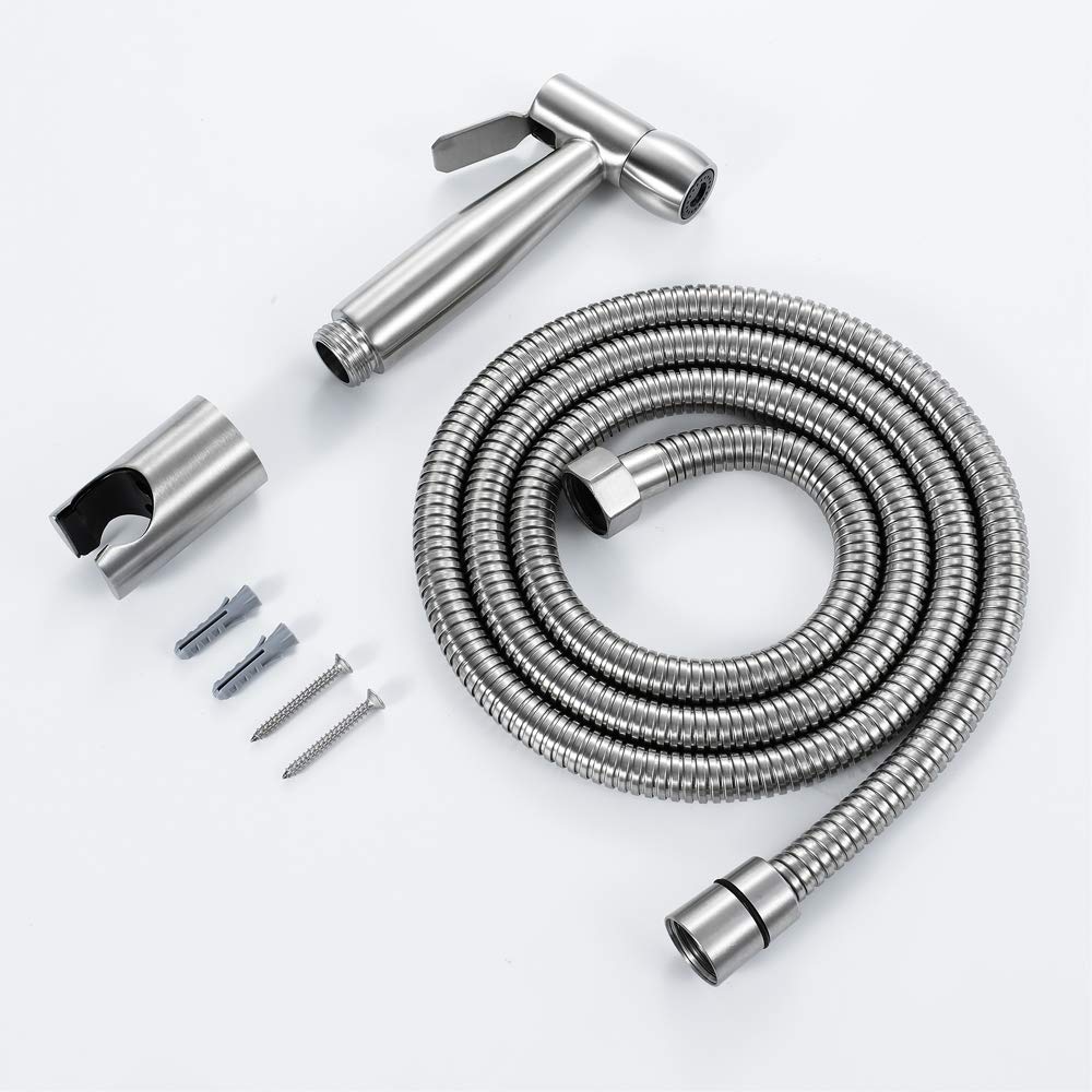 Bidet Portatile Spruzzatore Testa in Acciaio Inossidabile Spazzolato WC Soffione Doccia Bagno Rubinetto for La Pulizia della Toilette, Igiene Personale, del Pavimento,A(A)