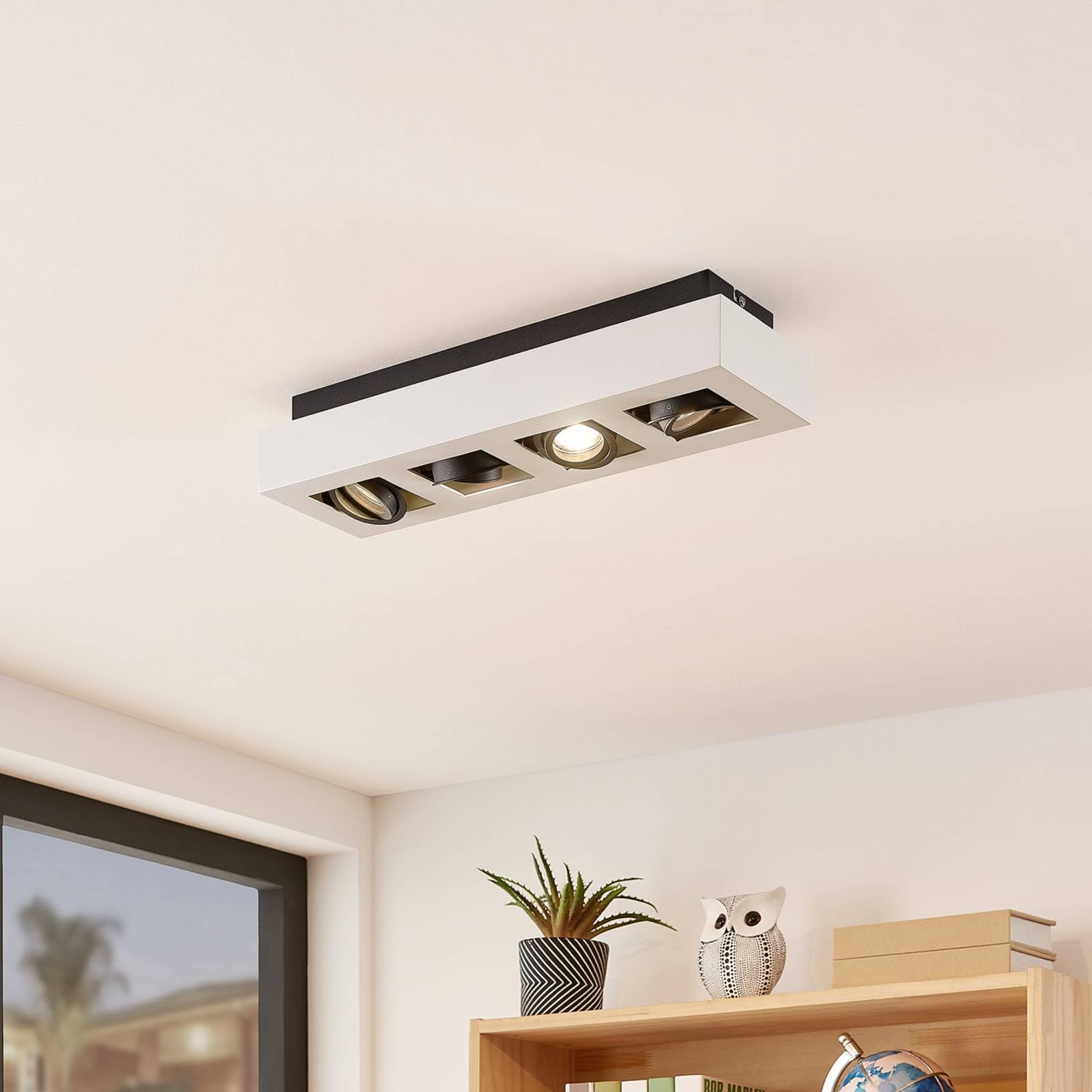 Arcchio Deckenlampe flexibel ausrichtbare Strahler, Deckenstrahler weiß 47x14 cm Deckenspot 4x GU10 ohne Leuchtmittel Deckenleuchte Spotleuchte Spots