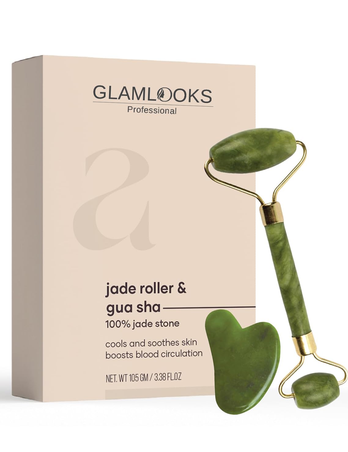 Premium Jade Roller for Face Massage with Gua Sha Facial Tool Himalayan Stone | Anti Aging Facial Roller with Gua Sha Tool |Face Massage Roller for Skin. (Jade Roller & Gua Sha) (B0BXHG3PZN) Amazon Price History, Amazon Price Tracker