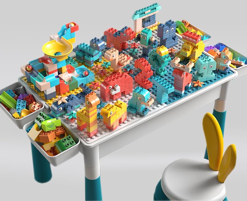 Review de Mesas de Actividades Creativas para Niños que puedes comprar esta semana. 25 CGYI 7 En 1 Juego Mesa Bloques Construcción para Niños, con 150 Ladrillos Bricolaje Mesa para Niños, Adecuado para Niñas y Niños 3 a 12 Años Juguete/Juego/Aprendizaj Niños...