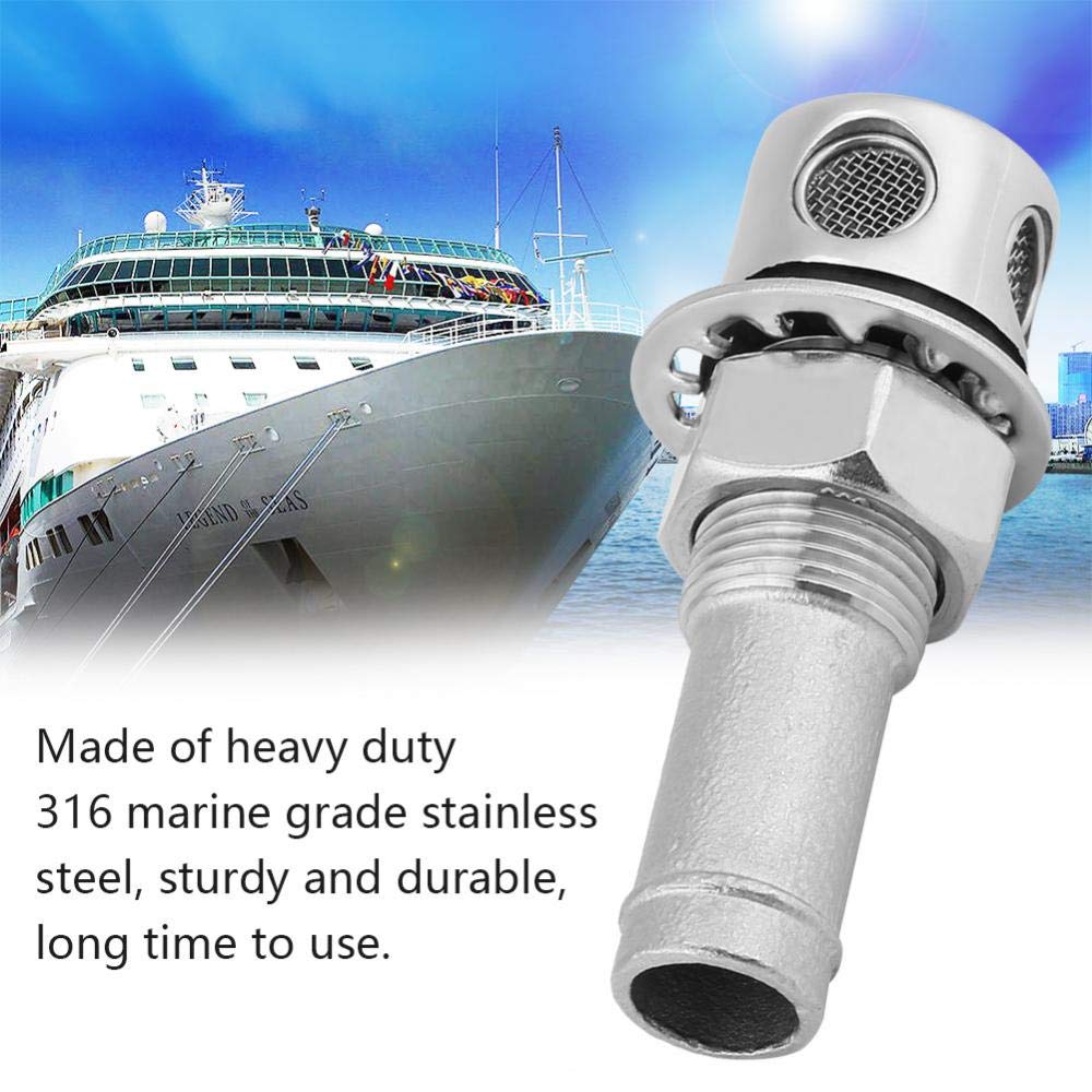 Boot Kraftstoffentlüftung, Edelstahl Marine Boot gerade Kraftstoff Gastank Entlüftung mit Montage Dichtung Hardware Fitting