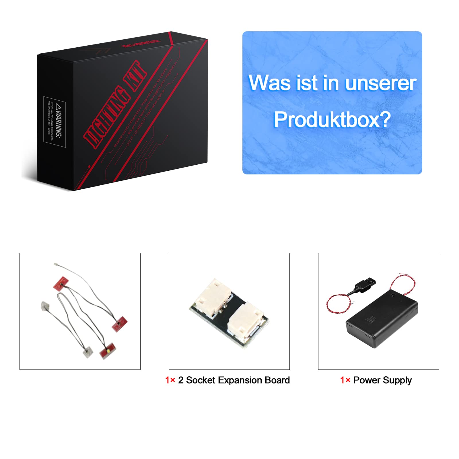 LocoLee Led Licht Set Kompatibel mit Lego Pagani Utopia (Kein LEGO-Set), Led Beleuchtungs Set Compatible with Lego 76915 Speed Champions Pagani Utopia - Nur Lichter Set
