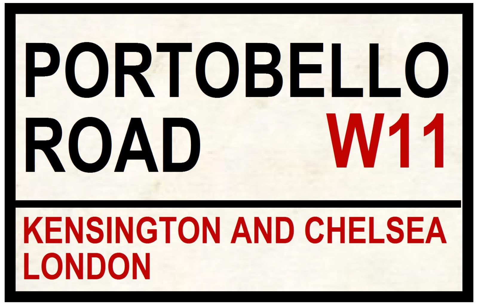 Yelacecca New Metal Street Sign Street Road Signs Portobello Road 8X12 Inches