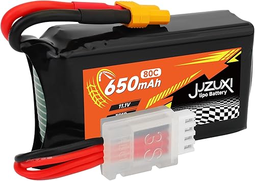 Miniatura 7 de Batería Lipo de 11.1V 650mAh 3S 80C Batería recargable de polímero de litio con conector XH-4P y XT30 compatible con FPV Racing Drone RC Car RC Boat