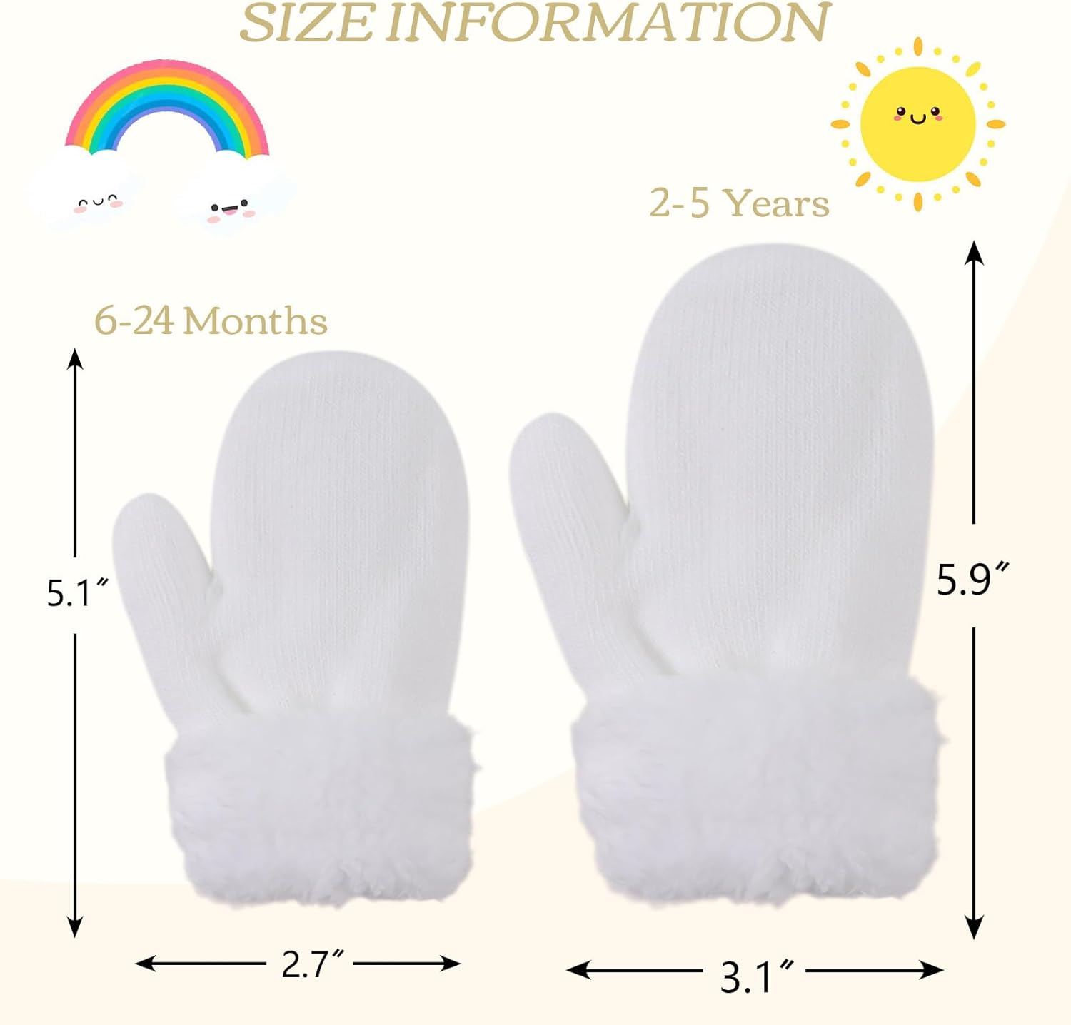 PESAAT Baby Girl Mittens Fleece Toddler Boy Mittens Warm Kids Winter Gloves Unisex Cold Weather Baby Gloves - Image 6