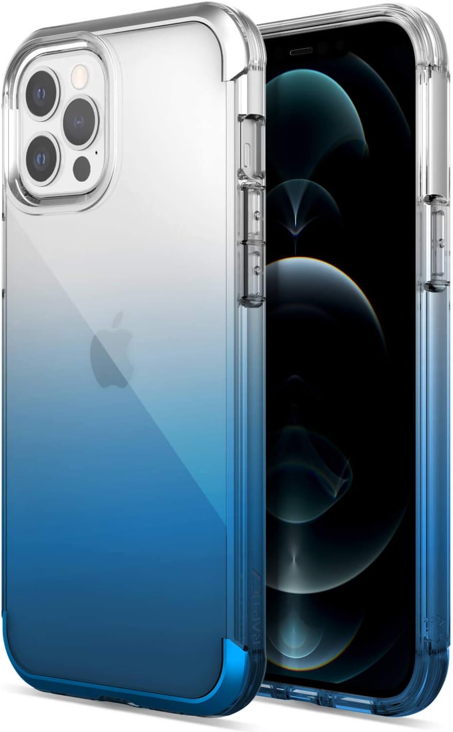 RAPTIC Air Case Compatible with iPhone 12 Pro Max Case, Scratch Resistant, Aluminum Metal Bumper, Wireless Charging, 13ft Drop Protection, Fits iPhone 12 Pro Max, Blue Gradient