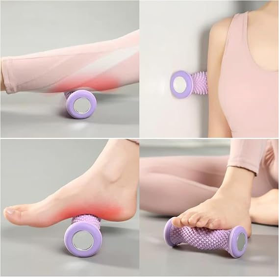 Foot Massager Roller with 52 Enhanced Massage Points - Senshuomy Deep Tissue Foot Roller, Arch Support & Pain Relief - Dual Arc Design Feet Massager for Home/Office Use(Grey)