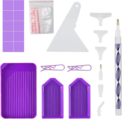 Miniatura 2 de KTCLCATF Kit de Herramientas y Accesorios para Pintura de Diamantes DIY, Bolígrafos de Pintura de Múltiples Tamaños para Adultos para Hacer Arte de