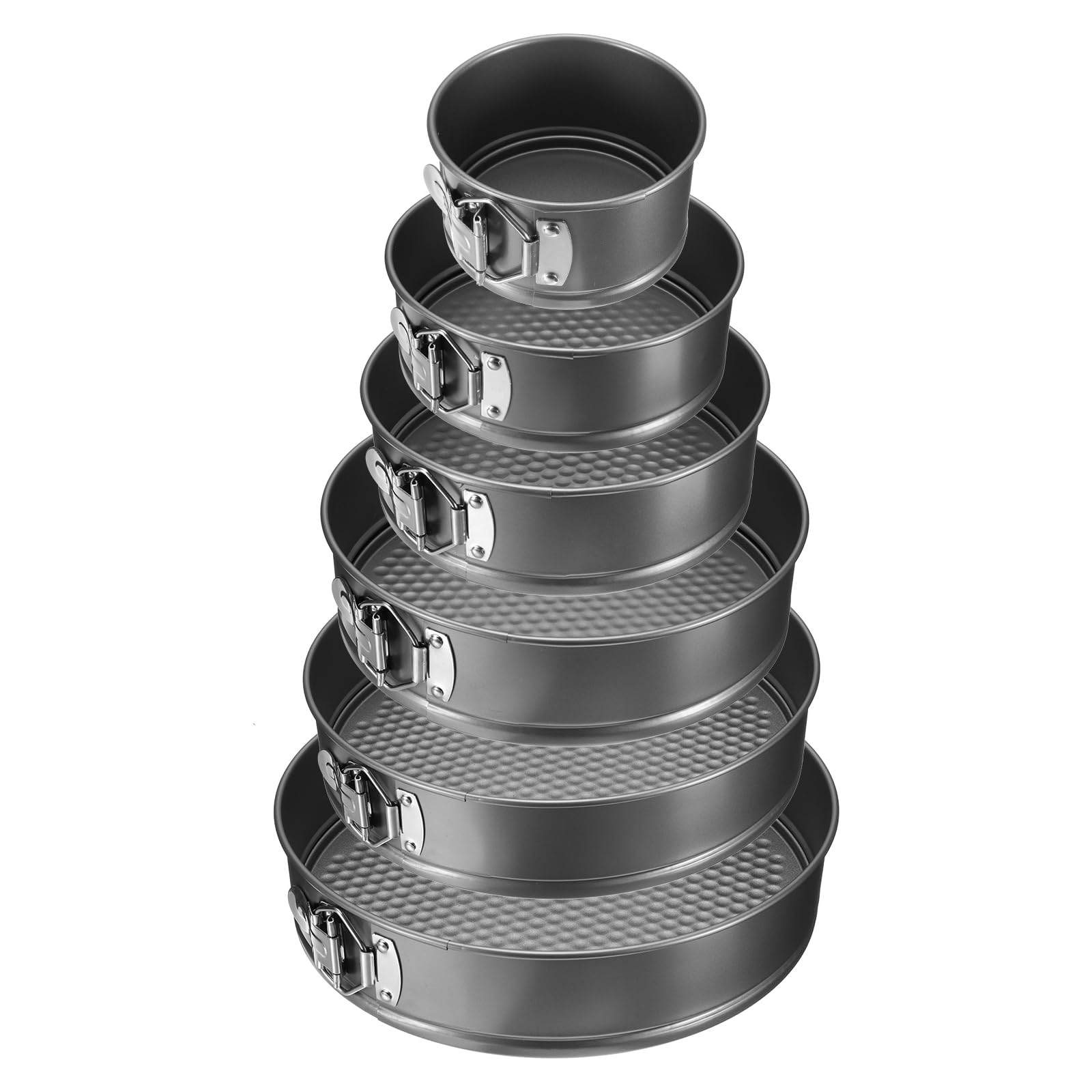 uxcell Molde desmontable antiadherente para tartas de 4/7/8/9/10/12 pulgadas con parte inferior extraíble, moldes redondos a prueba de fugas para hornear, pasteles de queso, pizza, galletas, color