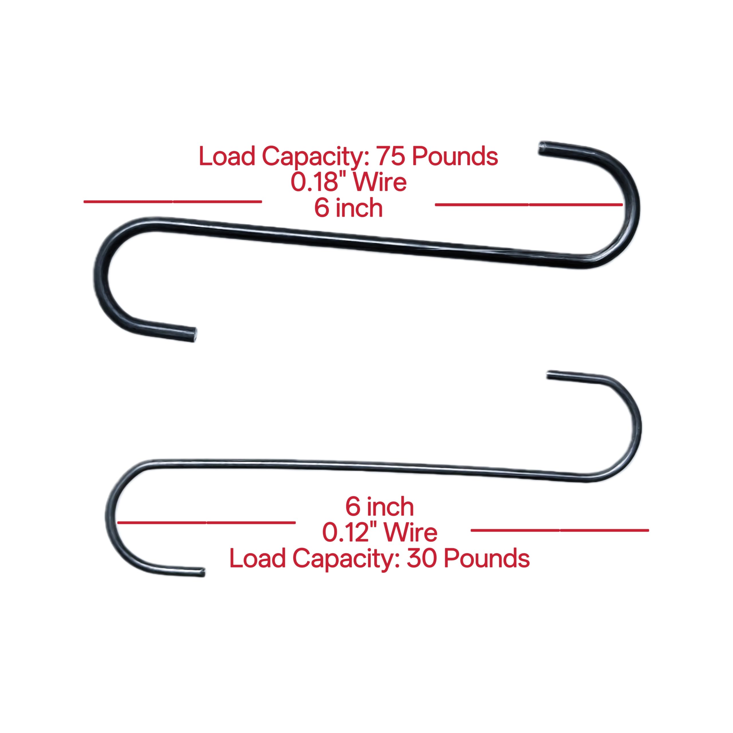 Heavy Duty S Hooks - 30 Pack 6 Inch -6