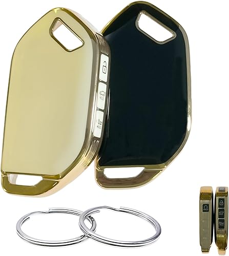 Funda para llavero de poliuretano termoplástico (TPU) compatible con Kia Telluride 2023 2024 (negroblanco, 5 botones)