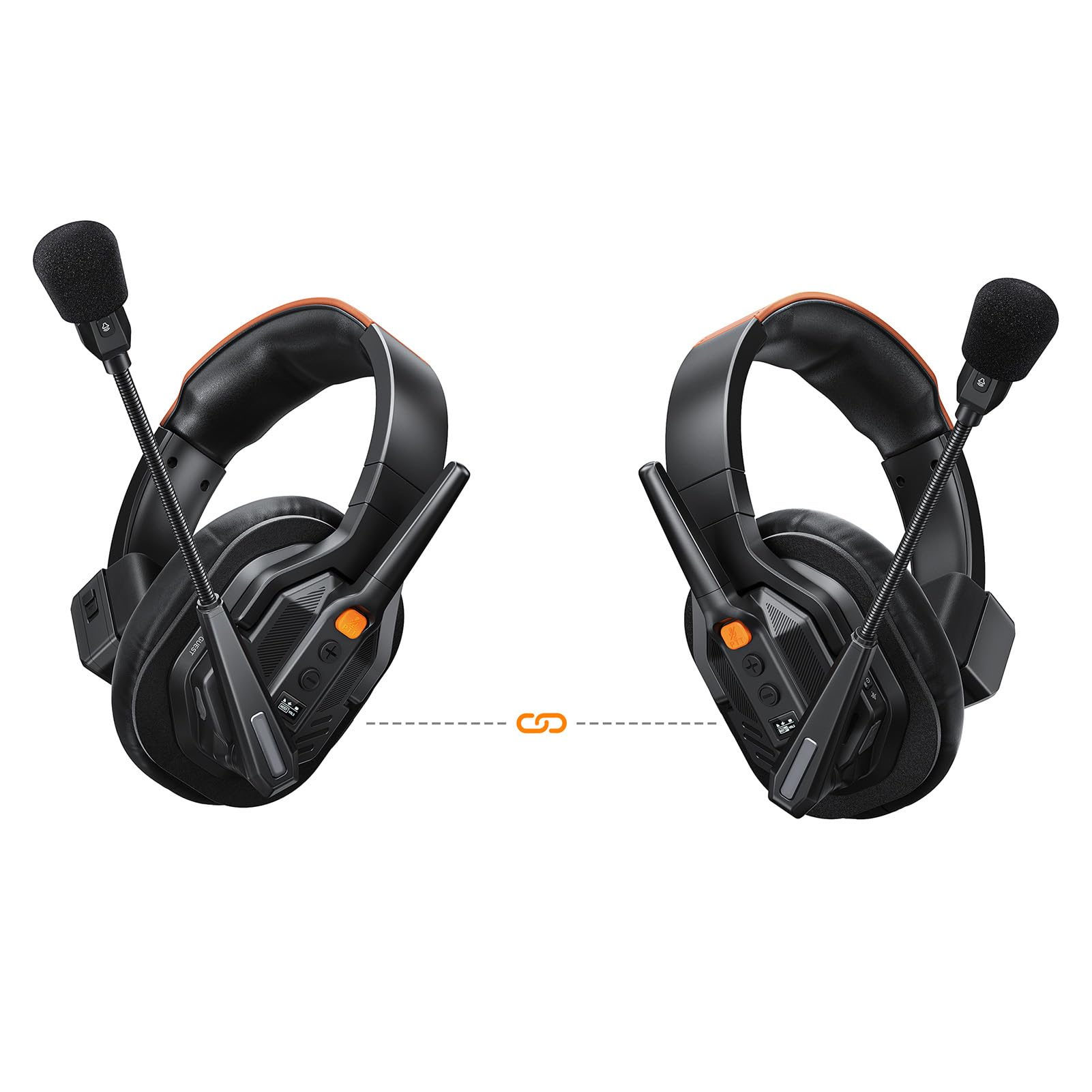 Auriculares de Intercomunicación Inalámbricos, Auriculares de Comunicación con Reducción de Ruido Dúplex Completo para Comunicación en Equipo, Conversación Grupal, Juego de 2 uds.