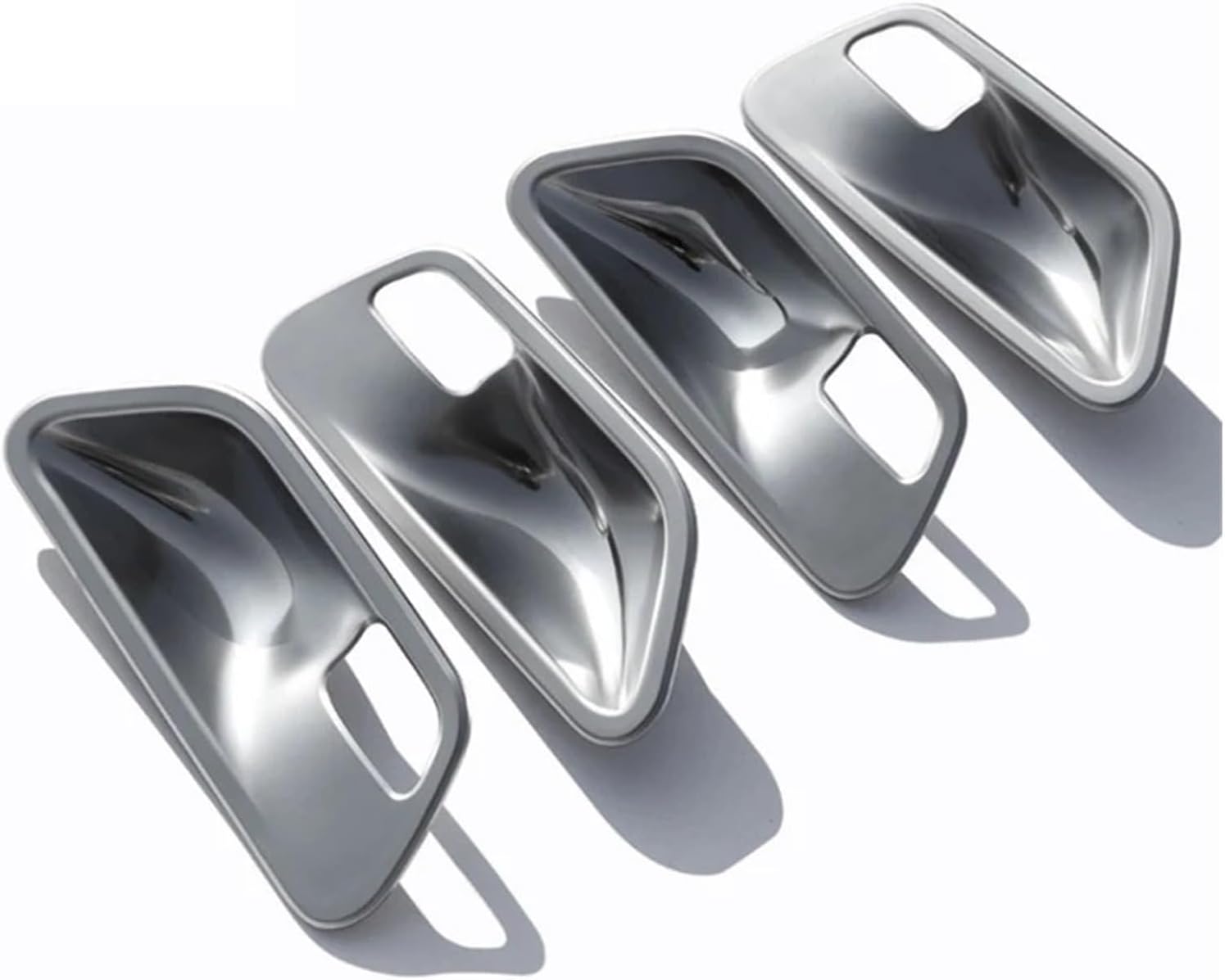 4PCS ABS Chrome Car Interior Door Handle Bowl Cover Trim Compatible 5 Series F10 F18 2011-2017