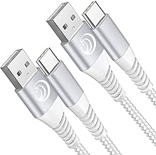 USB Type C Cable 6FT 2Pack Fast Charging Cable USB C Charger Phone Cord for Samsung Galaxy A01 A02s A03s A10e A11 A12 A13 A14 A20 A21 A32 A42 A52 A53 A50 A51 S21 S22, G7/G6, LG K51 Stylo 6 5 4