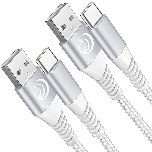 Vista 10 de Cable USB C de 10 pies, paquete de 2 cables de carga USB A a tipo C, cable de carga rápida de 3A para Samsung Galaxy S23 S22 S21 S20 A01 A02s A10e