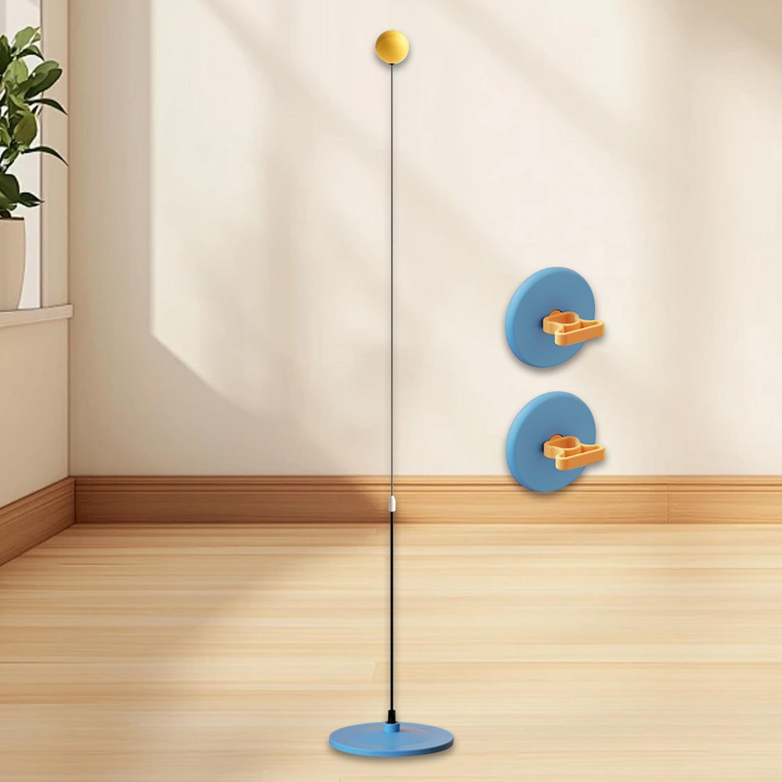 Yiju Boxing Reaction Ball Reflex Ball Fitness Adjustable Height Exercise with Suction Cup Base Speed Ball Table Tennis Trainer, Blue