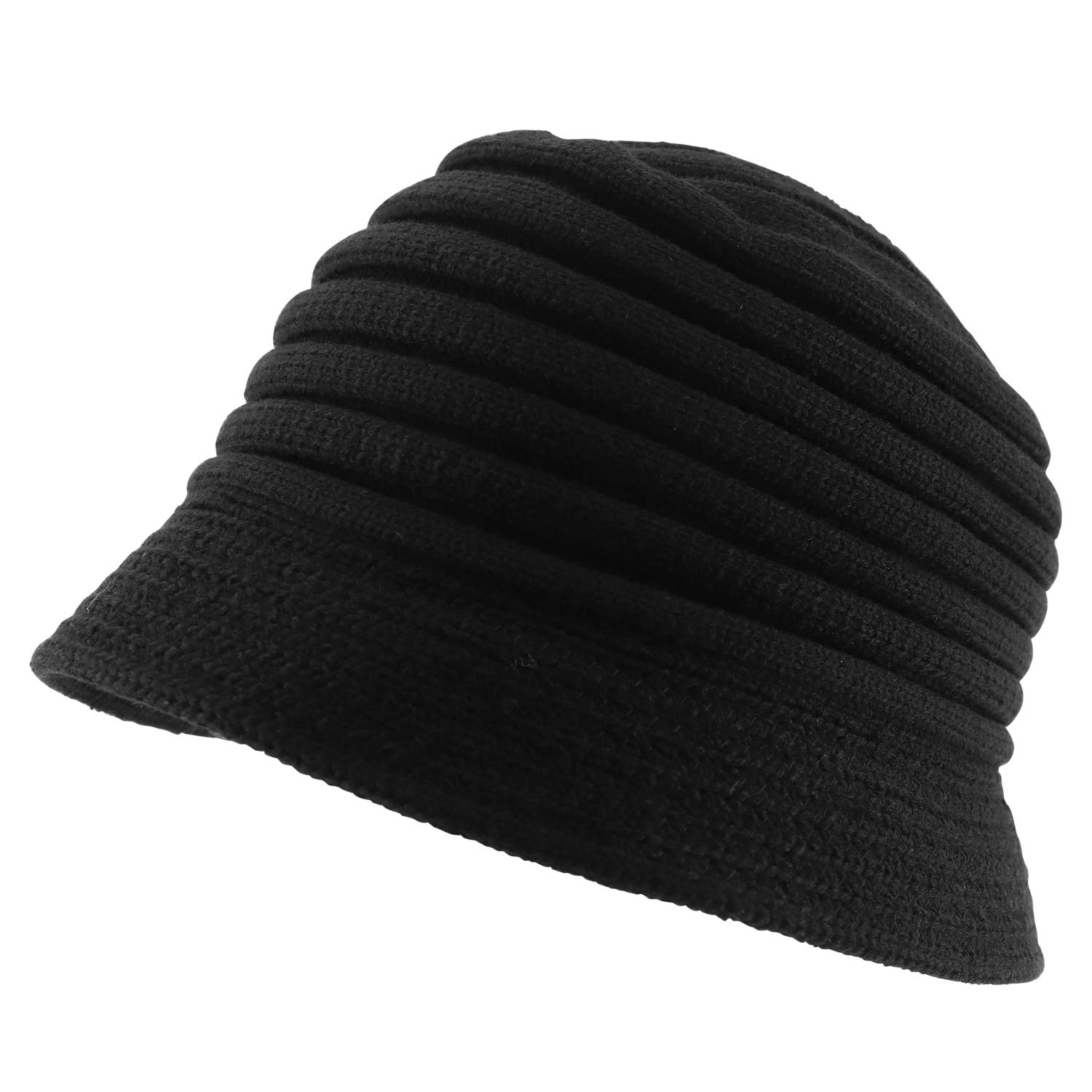 Armycrew Slinky Knit Winter Bucket Hat - Black