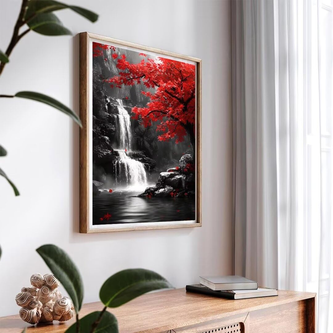 Pintura por Numeros Cataratas de arce Pintar por Numeros Adultos Niños, Paint by Number Kit con Pinceles y Pinturas Acrilicos, Cuadros por Numeros, Decoración para el Hogar (Sin Marco) 100x70cm w-1098
