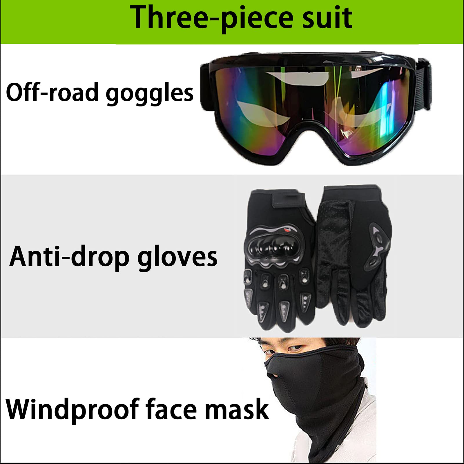 Kaski na rower terenowy Kask MTB Kask terenowy z konstrukcją z goglami Rękawiczki z maską Powłoka ABS z odpinanym podbródkiem Chłopcy Dziewczęta do jazdy na rowerze na świeżym powietrzu