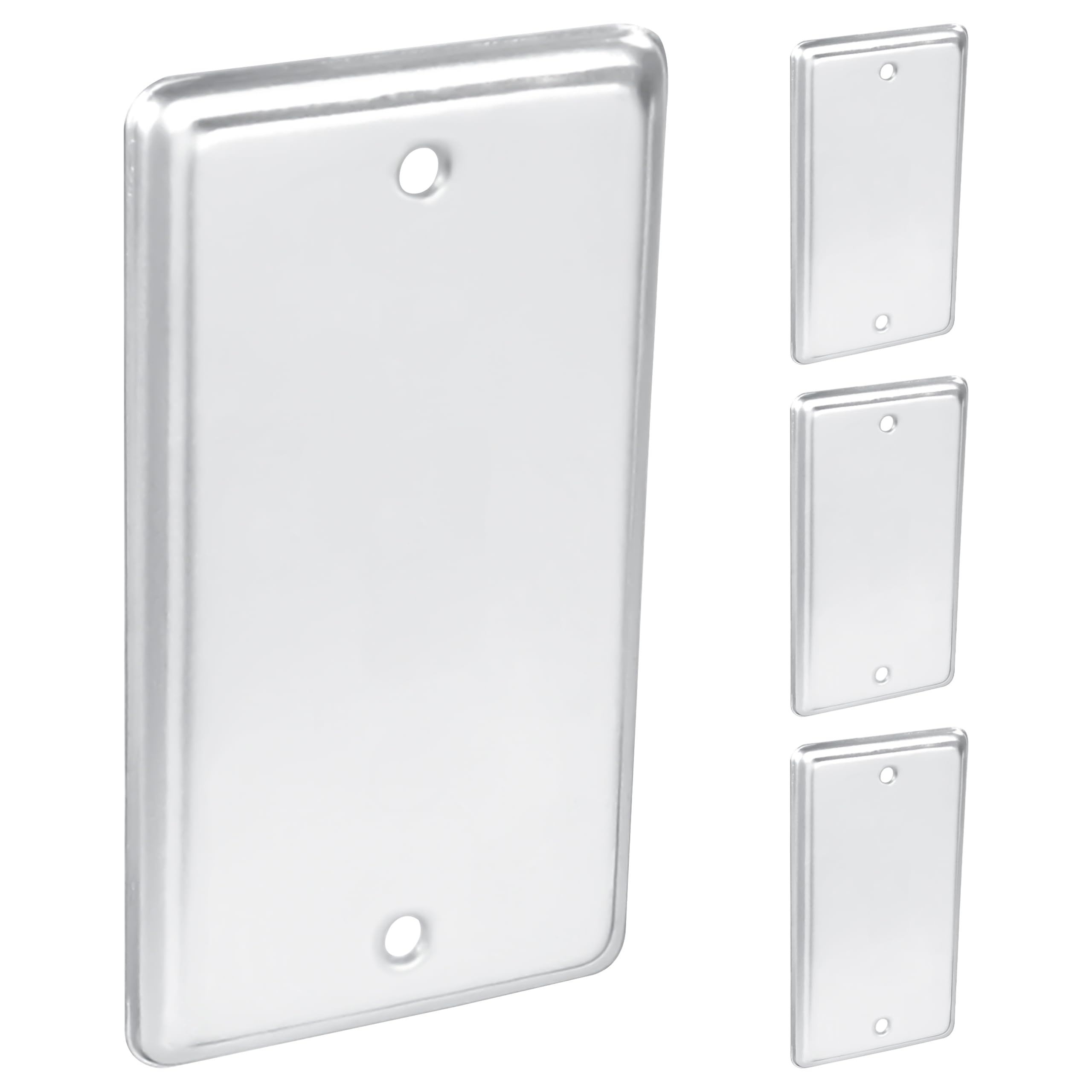 OHLECTRIC 4 Pack - 4x2 Single Gang Rectangle Blank Outlet Cover, Fire Rated | Ideal for Steel Junction and Device Box Covers for Wiring Connection Protection and Wiring Devices