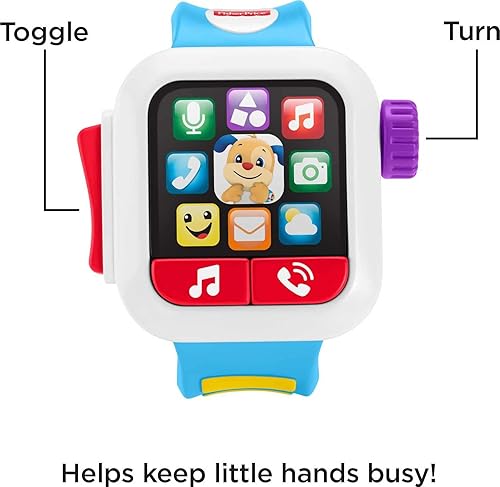 Miniatura 4 de Fisher-Price Reloj inteligente Raugh  Learn Time to Learn juguete de juego de rol temprano con música y luces para bebés y niños pequeños multicolor