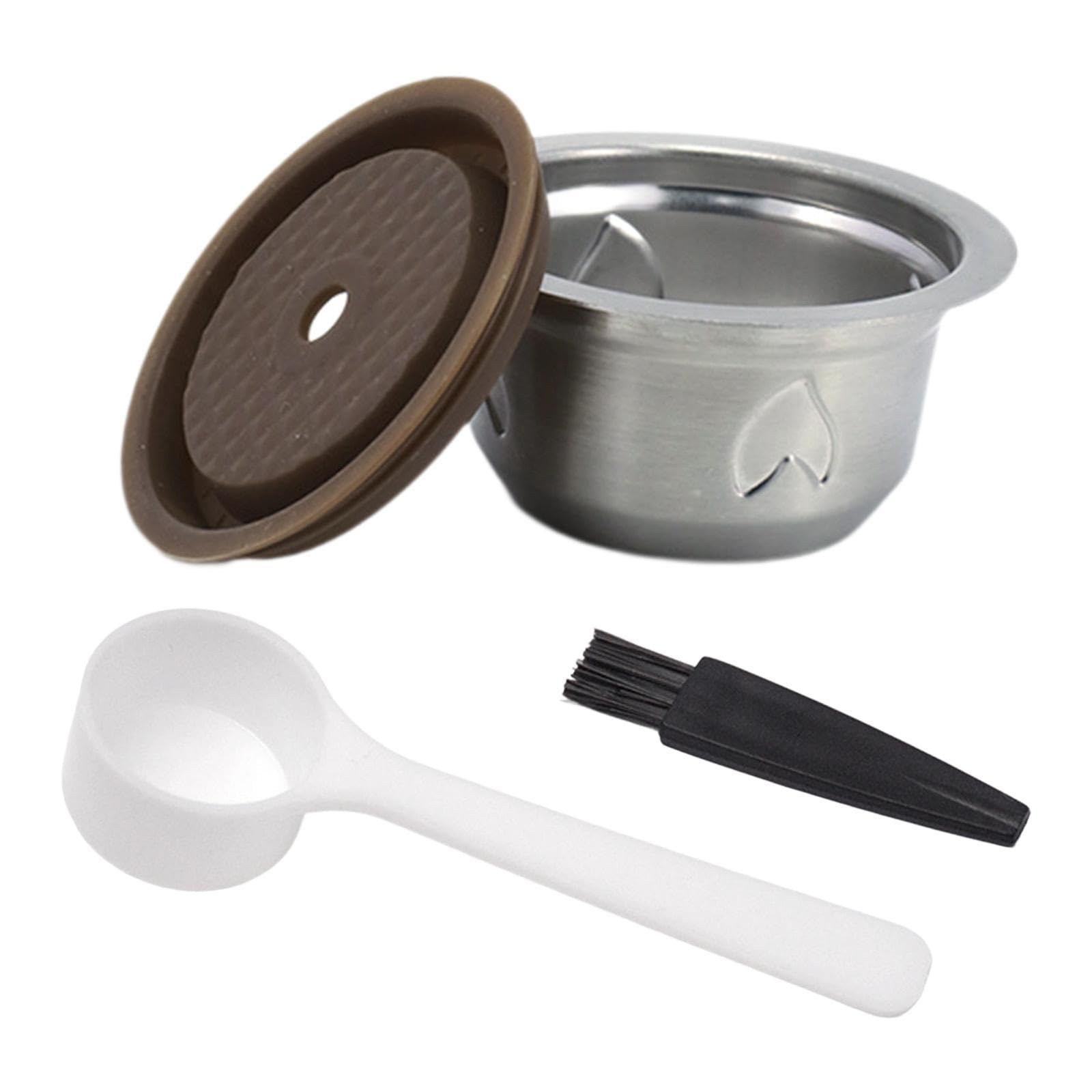 perfk Juego de cápsulas de café reutilizables, cápsula multiusos de acero inoxidable, taza de filtro de regalo, cápsulas de café rellenables, accesorios, 230 Ml