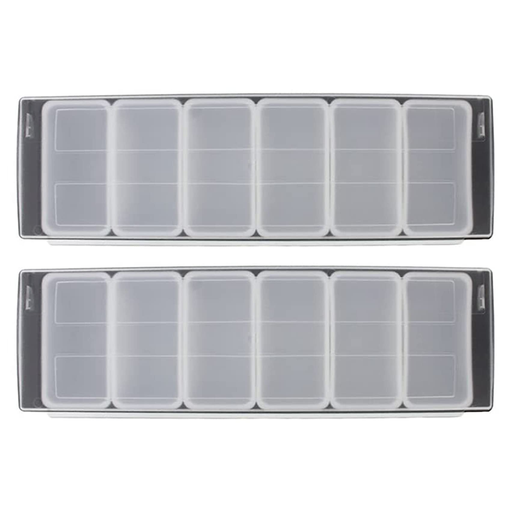 Hndhbfgrt 2X Ice Cooled Condiment Serving Container Chilled Garnish Tray Bar for Home Work Six Grid Seasoning Box