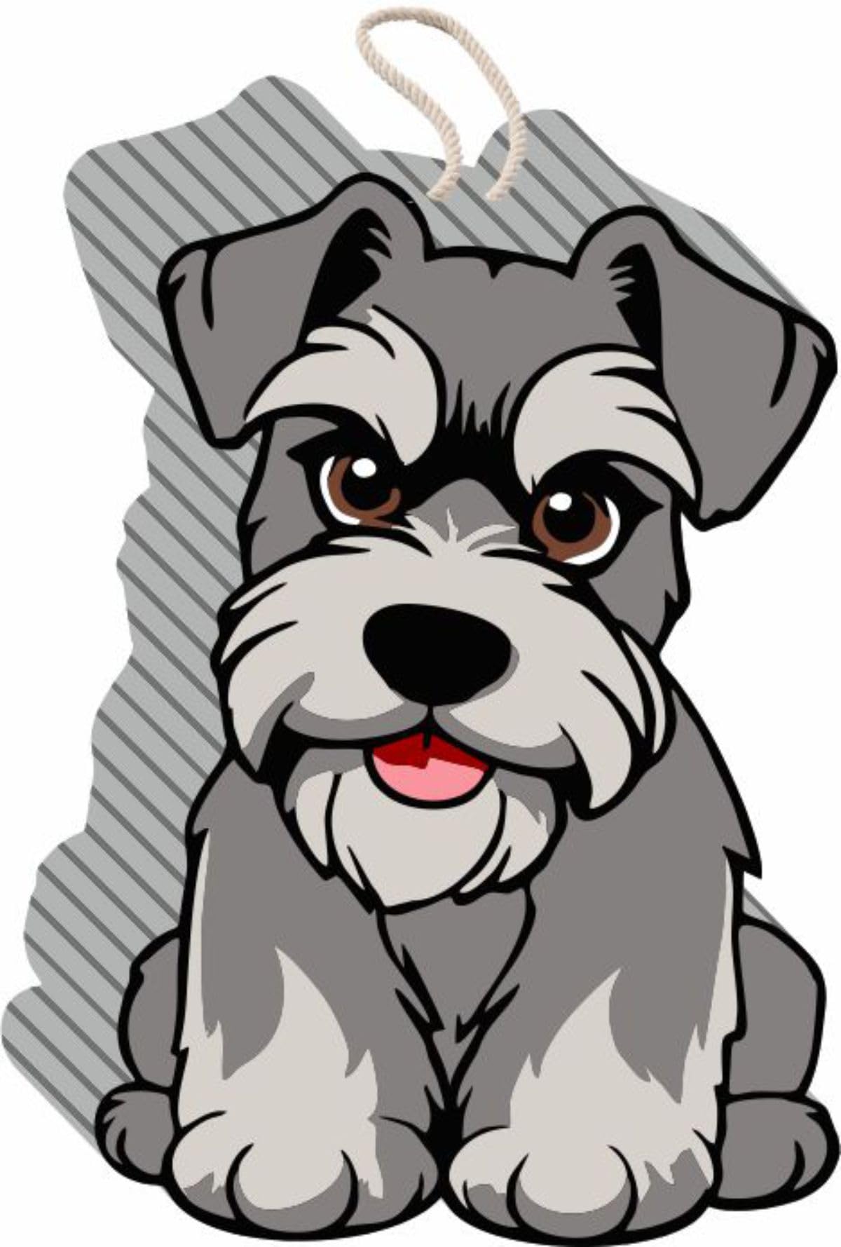 Piñata cumpleaños infantil hecha a mano Perrito Schnauzer (Grande 60x45x10 Centímetros)