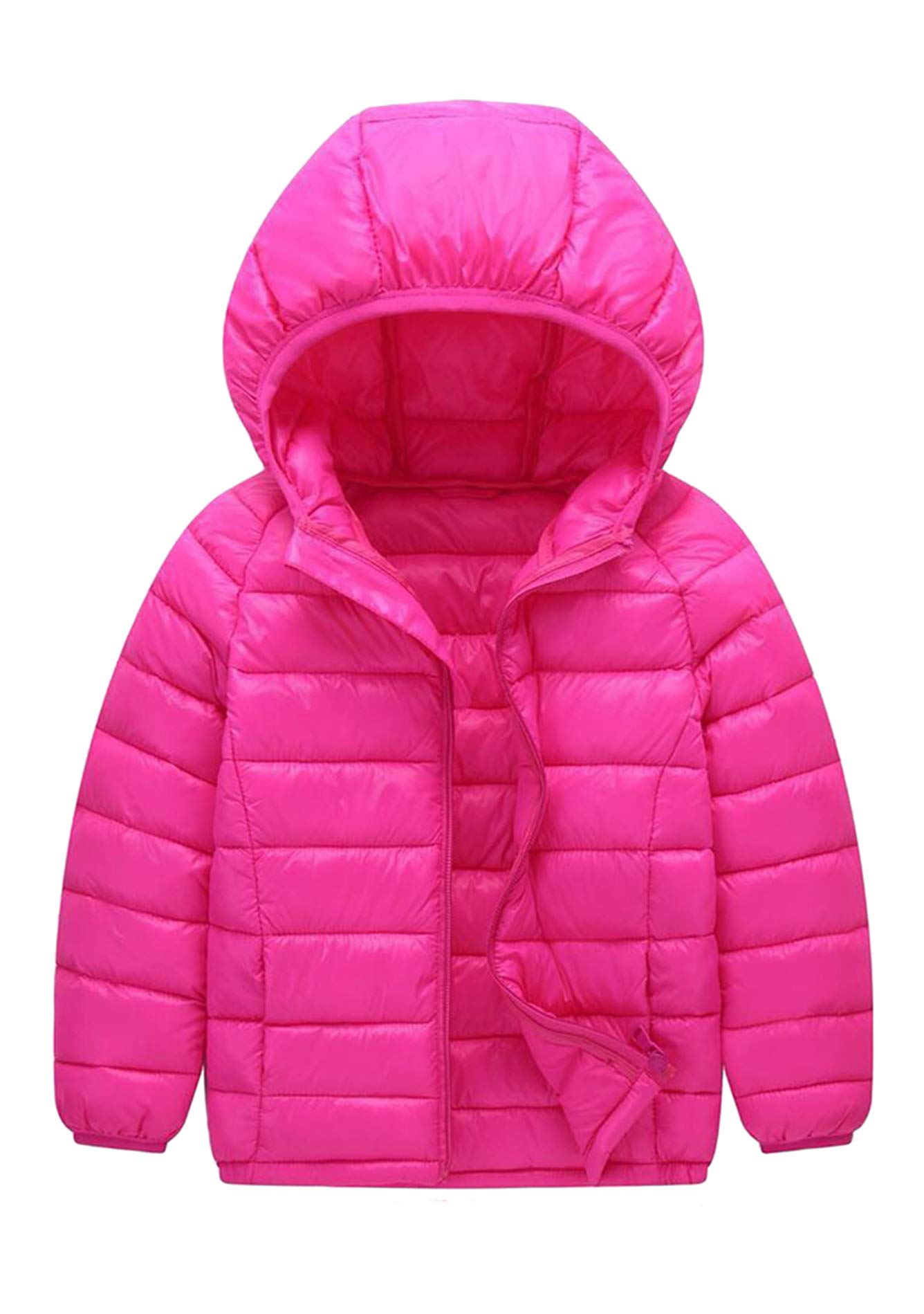 Kid Winter Looser Fit Hooded Down Jacket Lightweight Warm Packable Jacket with Pocket