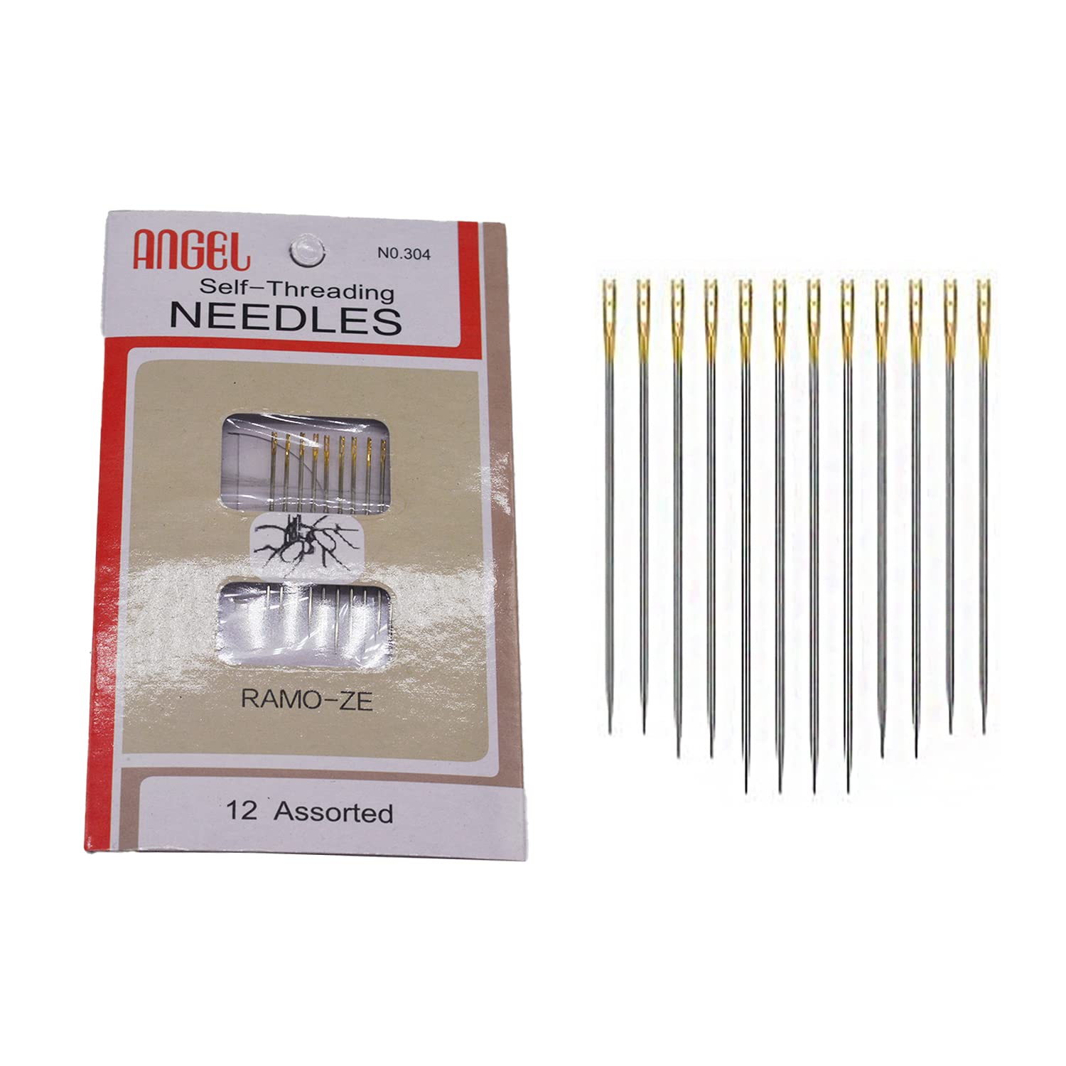 SYGA Self Threading Needles Sewing Needles for DIY Handmade Needle Works Accessories, Tailoring Tools (Pack of 12)