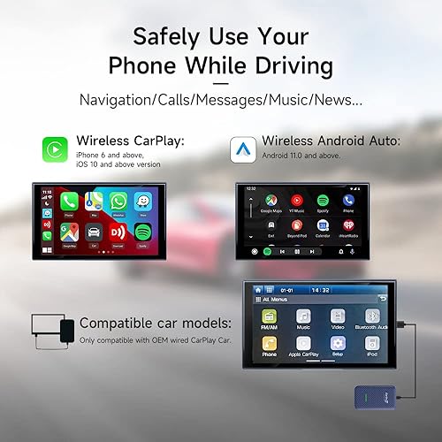 Miniatura 2 de CarlinKit Adaptador inalámbrico CarPlay 5.0 que convierte CarPlay con cable a Android Inalámbricocon cable Android Auto a inalámbrico CPC200-2air