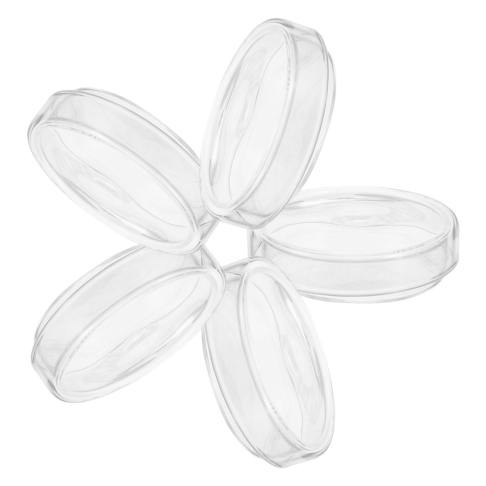 Lot de 5 Boîtes de Pétri en Verre Borosilicaté Haute Résistance, Design Fiable et Pratique, pour Expériences Scientifiques et Culture Cellulaire en Laboratoire