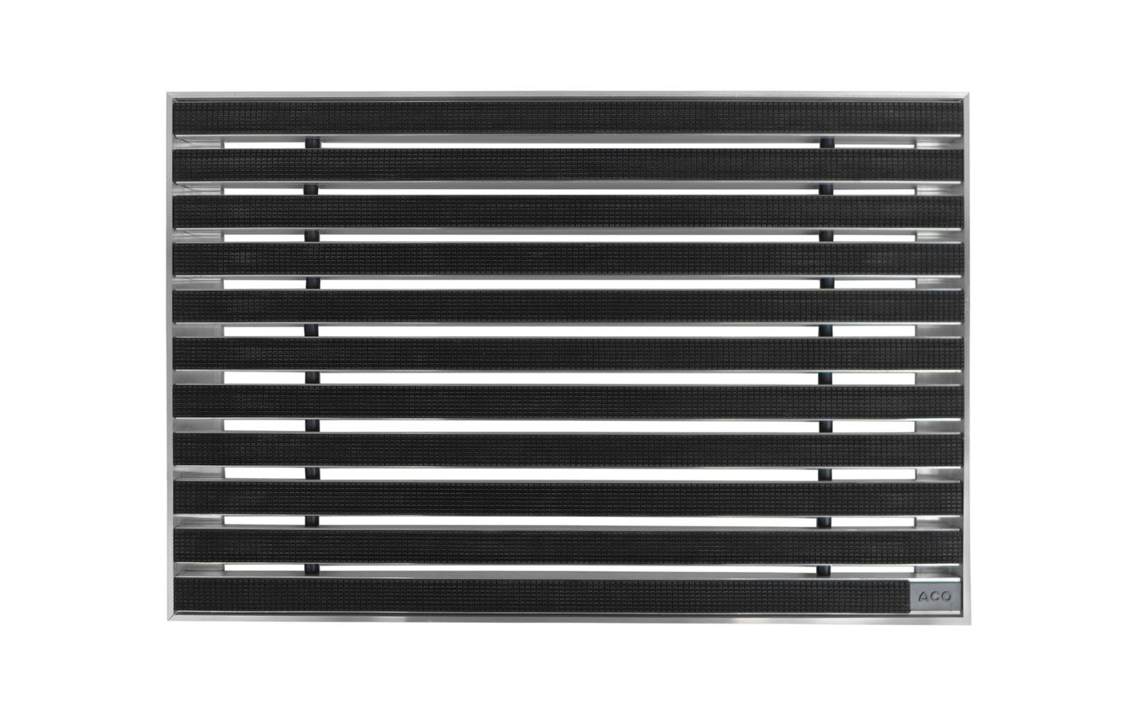 ACO Eingangsmatte 60x40 Gummi schwarz mit ALU Winkelrahmen Fußmatte Türmatte Abstreifer