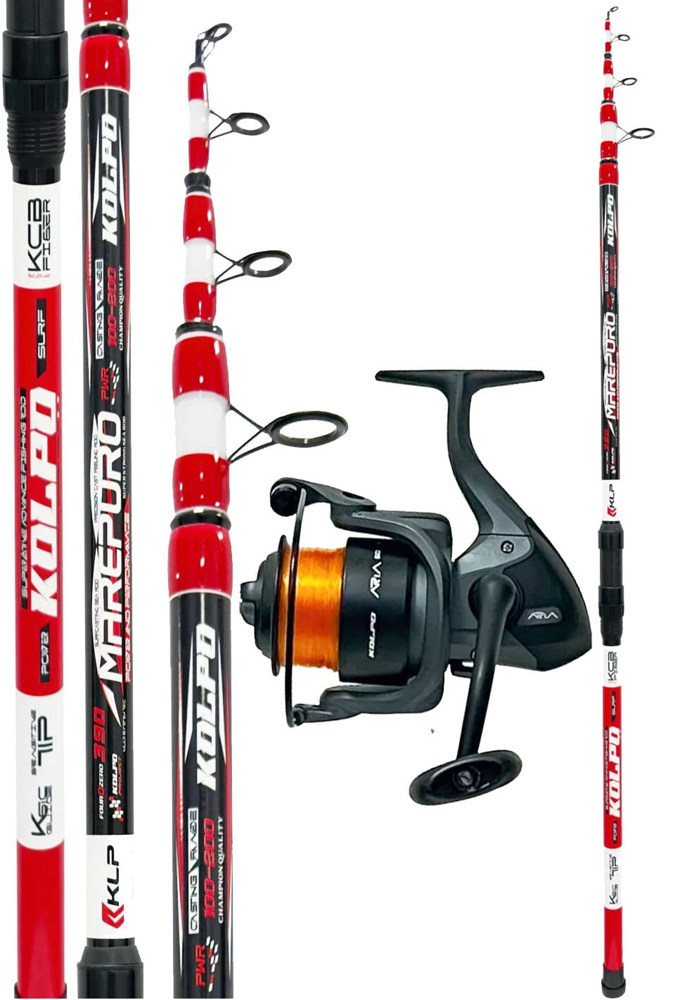Combo per la pesca allo storione canna potente mulinello con filo