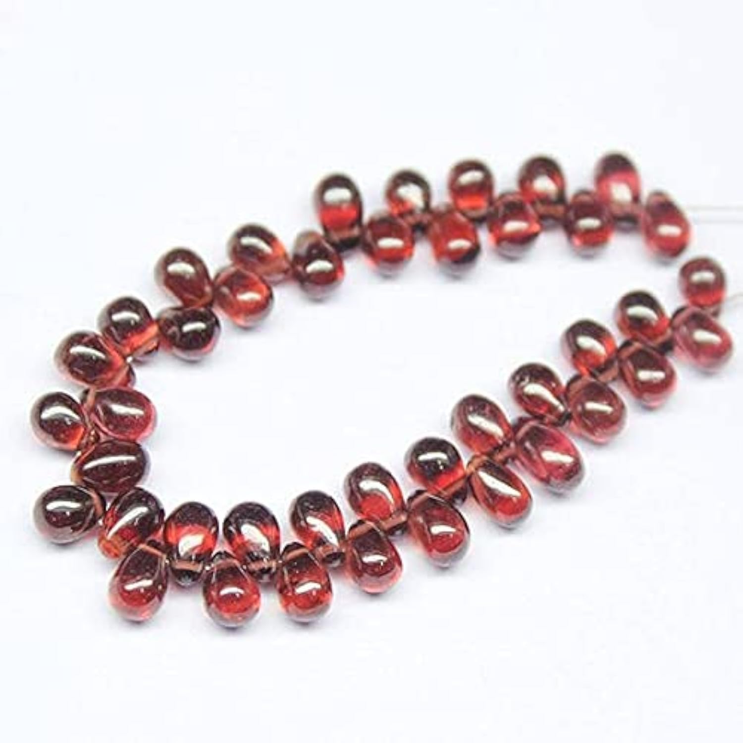 Perles grenat rouge goutte briolette 5mm 6mm pour création bijoux DIY