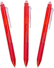 RAYLU PAPER - Retractable Erasable Pen, Gel Ink, 1.0mm Tip and 0.7mm Line (3 Red)