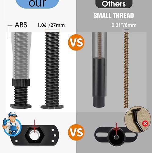 Miniatura 2 de Patas de marco ajustables resistentes, 2 piezas, con un rango de altura de 8.2 a 14.7 pulgadas, mejora tu marco de cama con soporte ajustable para