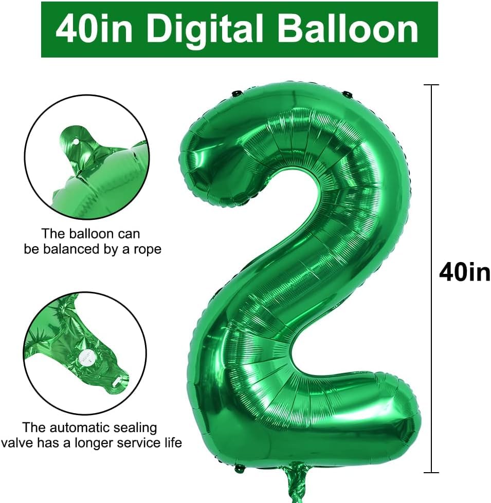 Image of TONIFUL 40 Inch Large Dark Green Number 25 Balloons Giant Digital 25 or 52 Helium Balloons, Foil Mylar Big Number Balloons for 25th or 52nd Birthday Party 25th or 52nd Anniversary Supplies Decorations
