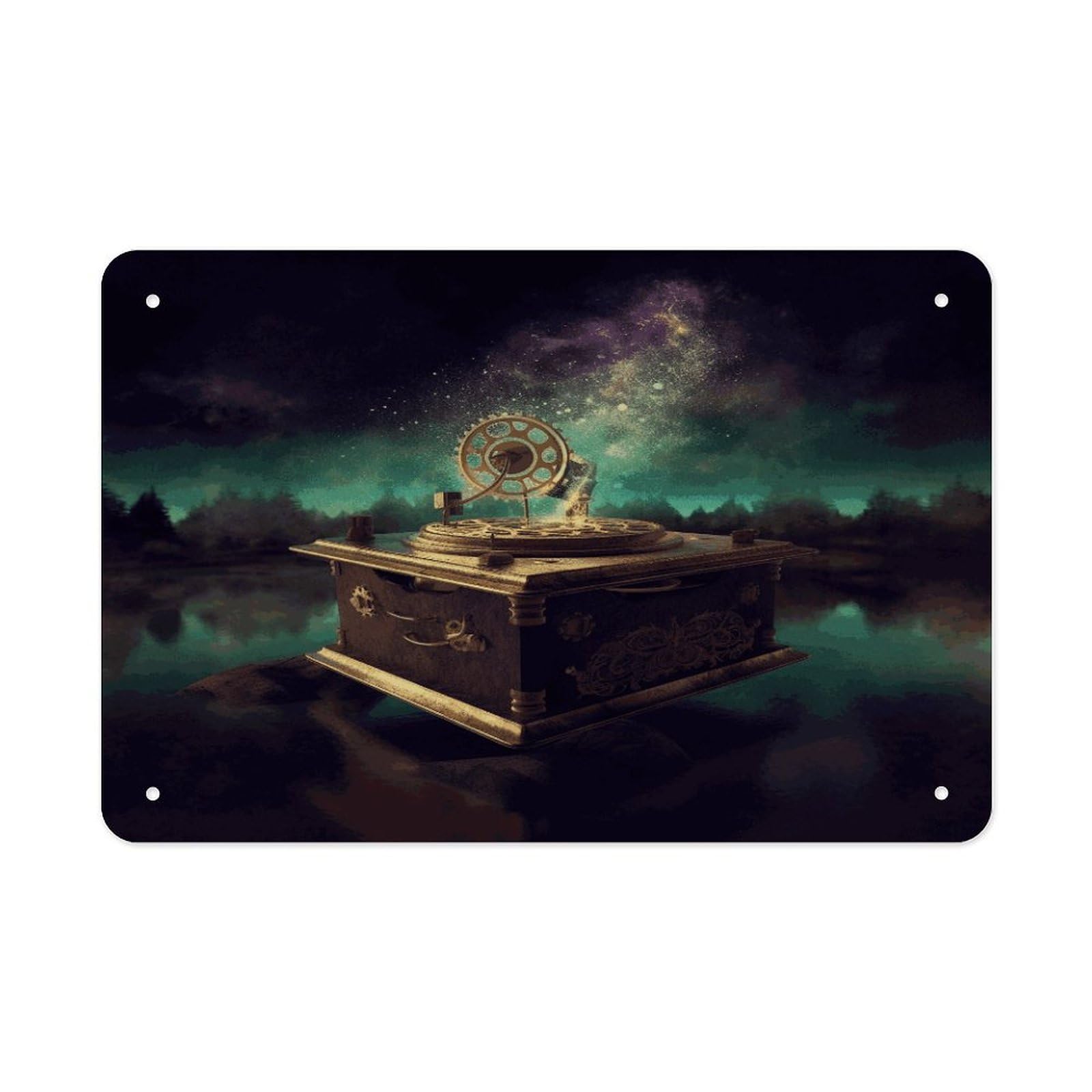 Fodpand Style Dream Music Box Wall Art Metal Signs Tin Sign