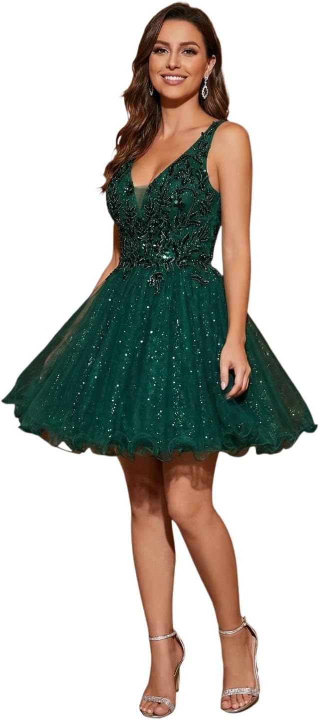 Engerla Sequins Mermaid Sexy Mini Red Dress Cocktail Dress Elegant Dress Girls Homecoming Dress Evening Party Dress